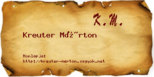 Kreuter Márton névjegykártya