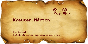 Kreuter Márton névjegykártya