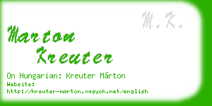marton kreuter business card